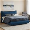 Talamo Italia Letto Matrimoniale Ilenia, Letto Contenitore con Rivestimento e Testata in Tessuto, 100% Made in Italy, Apertura Frontale, Adatto per Materasso 160x190 cm, Blu