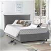 Talamo Italia - Letto piazza e mezza Creta, Letto contenitore con rivestimento in tessuto, 100% Made in Italy, Apertura frontale, con materasso Cm 120x190 incluso, Grigio