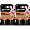 Duracell 4X Duracell 9V Plus 6LR61/MN1604 Alcalina (2 Blister Da 2 Batterie) 4 Pile