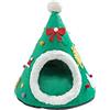 TWEW Tenda da letto a forma di albero di Natale, per gatti piccoli e grandi, lavabile in lavatrice, cuscino ultra morbido