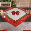 PETTI Artigiani Italiani - Centrotavola Natalizio, Centrotavola da Tavolo Cucina Natalizio, Runner Centrotavola 90x90 cm, Centrotavola Fiocco Rosso, 100% Made in Italy
