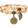 Farfume Braccialetti Chakra da donna - Bracciale con cristalli di pietre curative per donna Bracciale con pietre preziose naturali - Un set di braccialetti con doppia perla