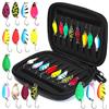 lakigoes Cucchiaini Da Pesca Esche 16 Pezzi Esche Artificiali,Esche Da Pesca, Fishing Set,Esche Per La Pesca Alla Trota,Spoon Trout Area Per Trota, Persico,Luccio Spoon Kit Con Scatola
