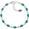 Amen Bracciale Amen tennis rodiato bianco con zirconi ovali verdi BT20VBVBZ16