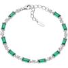 Amen Bracciale Amen tennis rodiato bianco con zirconi verdi taglio baguette BT2REBVBZ16