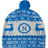 SSC Napoli - Cappello di Natale, Prodotto Ufficiale, Idea Regalo, Bianco Azzurro, Unisex