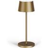 Madrigal Stilosa XL Lampada da Tavolo Senza Fili - Abat Jour Led Ricaricabile Scrivania e Comodino di Design - Lume Touch USB C - Luce Wireless Salotto - Dimmerabile - Lampade Ristorante - Oro Brunito