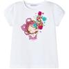 Mayoral Maglietta m/c Applicazioni per Bambine e Ragazze BCO-Fucsia 3 Anni (98cm)