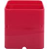 Exacompta - Cod. 67784D - Confezione da 10 Portapenne per scrivania Pen-Cube Iderama - 2 scomparti di dimensioni ed altezze diverse - Dimensioni (PxLxA): 7,4x7,4x9,3 cm - Lampone
