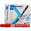 Plus Office - Pennarello permanente, confezione da 12 pennarelli permanenti con punta conica da 1,3 mm, pennarello permanente resistente all'acqua e alla luce, permanente per pennarello, marcatura e