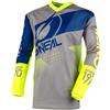 O'NEAL | Maglia Motocross | MX Enduro | Massima libertà di Movimento, Protezione Imbottita per i Gomiti, Materiale Traspirante | Element Jersey Factor | Adulto | Grigio Blu Neon Giallo | Taglia S