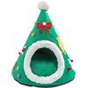 TWEW Tenda da letto a forma di albero di Natale, per gatti piccoli e grandi, lavabile in lavatrice, cuscino ultra morbido