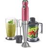 Sencor minipimer immersione SHB 56XX, frullatore 4 in 1, frullatore elettrico con bicchiere da 800ml, tritatutto elettrico, fruste elettriche, potenza da 1200w, 20 velocità (Red)