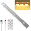 Diaryan Amazon - Lampada da incasso a LED, per cucina, con telecomando, dimmerabile, con sensore di movimento, a batteria, per armadio, vetrina, 40 cm