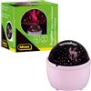 Idena 50143 - Proiettore LED unicorno e cielo stellato, si illumina nei colori bianco e rosa, proiettore LED per cielo stellato con 2 modalità, per uso interno, a batteria, circa 11,5 x 13 cm