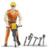 bruder 60020 - operaio edile bworld con accessori, figura giocattolo