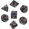 Abeillo Set di dadi poliedrici, Abeillo 7 pezzi DND Dice, Set di dadi DND per Dungeon e Dragons, dadi per giochi di ruolo RPG, giochi da tavolo D&D D20 D12 D10 D8 D6 D4 (Nero)