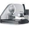 GRAEF. GRAEF Affettatrice SKS500 argento, lama seghettata inox Ø170 mm, design rialzato, spessore regolabile, MiniSlice, blocco sicurezza bambini, uso con una mano, ideale per cucina moderna