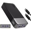 JUOVI Portable Power Bank 20000mAh, JUOVI 35W caricabatterie portatile, batteria di ricarica rapida, PD3.0 QC4.0 batteria esterna del telefono con display LED per iPhone 16 15, Galaxy, Tablet, Switch, ecc