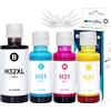 LCL Bottiglie d'inchiostro Compatibile 32XL 135ML 31 1VV24AE 1VU26AE 1VU27AE 1VU28AE (4Pack,1K 165ML,CMY 100ML) Sostituzione per HP Printer Smart Tank Plus 570 555 559 315 319 455 515 516 530 558 670