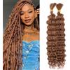 YYQXZG Deep Wave Bulk Hair for braiding 16 Inch Ocean Wave Hair No Weft Synthetic Curly Braiding Hair Extensions for Boho Braids (2bundles,100g,30#)