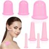 Mecmbj Coppette Massaggio, 7 pezzi Coppetta Anticellulite Con Borsa Portaoggetti, Coppetta Anticellulite in Silicone, Set Di Strumenti per Il Massaggio Del Corpo e Del Viso, Coppettazione in Silicone(rosa)