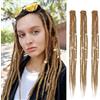 Dsoar Clip In Dreadlock Extensions 20 Inch 3PCS Fatto a Mano 0,6 cm Dreads Sintetico con Clip Morbido Crochet Loc Estensioni(27#)