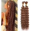 YYQXZG Deep Wave Bulk Hair for braiding 20 Inch Ocean Wave Hair No Weft Synthetic Curly Braiding Hair Extensions for Boho Braids (2bundles,120g,30#)