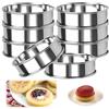 Rairsky 8 Pezzi Coppa Pasta di Acciaio Anello per Torte 10.5cm Coppapasta Tondi Piccoli, Rotondo Anelli per Torte, Torta Stampo Circolare Anello Dessert Tondo per Mousse, Pasticceria, Dessert, Muffin
