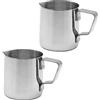 YDHfdc 2 Pezzi Latte Brocca in Schiuma Brocca Tazza 150ml 304 Acciaio Inossidabile Bricco Latte Professionale per Fare Caffè Latte Arte, Cappuccino e Latte Macchiato