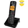 Alcatel S280 NERO - Telefono Cordless DECT : Design Compatto, Colori Accattivanti, Ampio Display Retroilluminato, Funzione Vivavoce, Blocco delle Chiamate Indesiderate