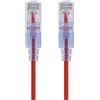 Monoprice Cavo patch Ethernet Cat6A UTP, 30 AWG, 10 G, 550 Mhz, in puro rame nudo, antigroviglio, RJ45, serie SlimRun, 90 cm, rosso, confezione da 5