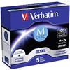 Verbatim 43834 BD-R XL Blu-Ray Registrabile (BD-R) - Confezione da 5