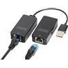 DIGITUS USB Extender - Portata 50 m - USB 2.0 - Cavo di rete UTP, STP e S-FTP da Cat-5 - Plug & Play - Nero
