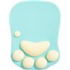 DOBAOJIA Tappetino Mouse con Poggiapolsi, Mouse Pad Ergonomico, Tappetino per Mouse con Zampa di Gatto Carino, in Morbido Silicone, Base Antiscivolo, per casa/ufficio/gioco, Verde e Giallo