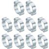 PATIKIL 30pz 20-23mm Set Fascette Stringitubo Doppio Orecchio, Fascette Metalliche Morsetti Tubi Acciaio Zincato per Collegamenti Raccordi Tubi Gas Auto, Tono Argento