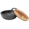 Haofy Wok in Ghisa, Autentico Cibo Asiatico, Alternativa All'acciaio Inossidabile, Coperchio Incluso per Friggere e Altro Ancora (20 cm)