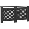 HOMCOM Copritermosifoni in Legno MDF Traforato a Croce con Ripiano e Fissaggio a Muro, 152x19x82 cm, Nero