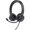 TRUST AYDA USB PC HEADSET CUFFIE PC, Black