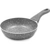 Zanetti Pietra Rara Padella Antiaderente Padella con Alluminio Manico Soft Touch Alta Resistenza, 22 cm Diametro, colore Grigio, Made in Italy