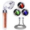 AREAMAR Doccetta a mano a 7 colori LED con tubo, doccetta per doccia a LED, doccetta doccia bagno soffione ad alta pressione risparmio idrico spruzzatore e doppio filtro anti cloro
