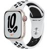 Apple Watch Nike Series 7 Alluminio 41 mm (2021) | GPS | Galassia | Cinturino Sport Pure Platinumfoglio