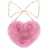 TENDYCOCO Borsa a tracolla peluche pesca a forma di cuore borsa a tracolla donna borsa a tracolla per donna donna donna, Gomma rossa, 25*20CM