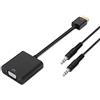 AISENS ADAPTADOR Video HDMI M A SVGA H+Audio Negro Jack 3.5/10CM/1M A122-0126