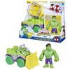 SPIDEY AND HIS AMAZING FRIENDS Hasbro Marvel, Spidey e i suoi fantastici amici, set Hulk Smash Truck, action figure con veicolo e accessorio, giocattoli per età prescolare