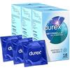 Durex 3x Preservativi Durex Settebello Classico Condom in Lattice di Gomma Naturale Trasparenti e Lubrificati - 3 Confezioni da 18 Profilattici Ognuna