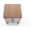 Alpes 70C-CARRELLO-3 LIBERI IN CUCINA, Elemento Contenimento, carrello cucina, acciaio inox con top ceppo in legno, larg. 70cm, prof. 65cm, alt. 90cm, 3 cassetti 60cm, cassetto portaposate in legno