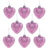 Christmas Concepts® Confezione da 8-60mm Baubles a Forma di Cuore con Decorazioni Natalizie - Glitter Decorated Baubles (Baby Pink)
