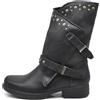 IF Fashion Scarpe Da Donna Stivali Stivaletti Biker Fibbie Anfibi Al Polpaccio Largo Con Borchie 647-2 Nero N.36