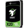 Seagate Exos X20, 18TB, 3,5 pollici SATA 6Gb/s, 7200 RPM, 2,5M MTBF, 512e e 4Kn